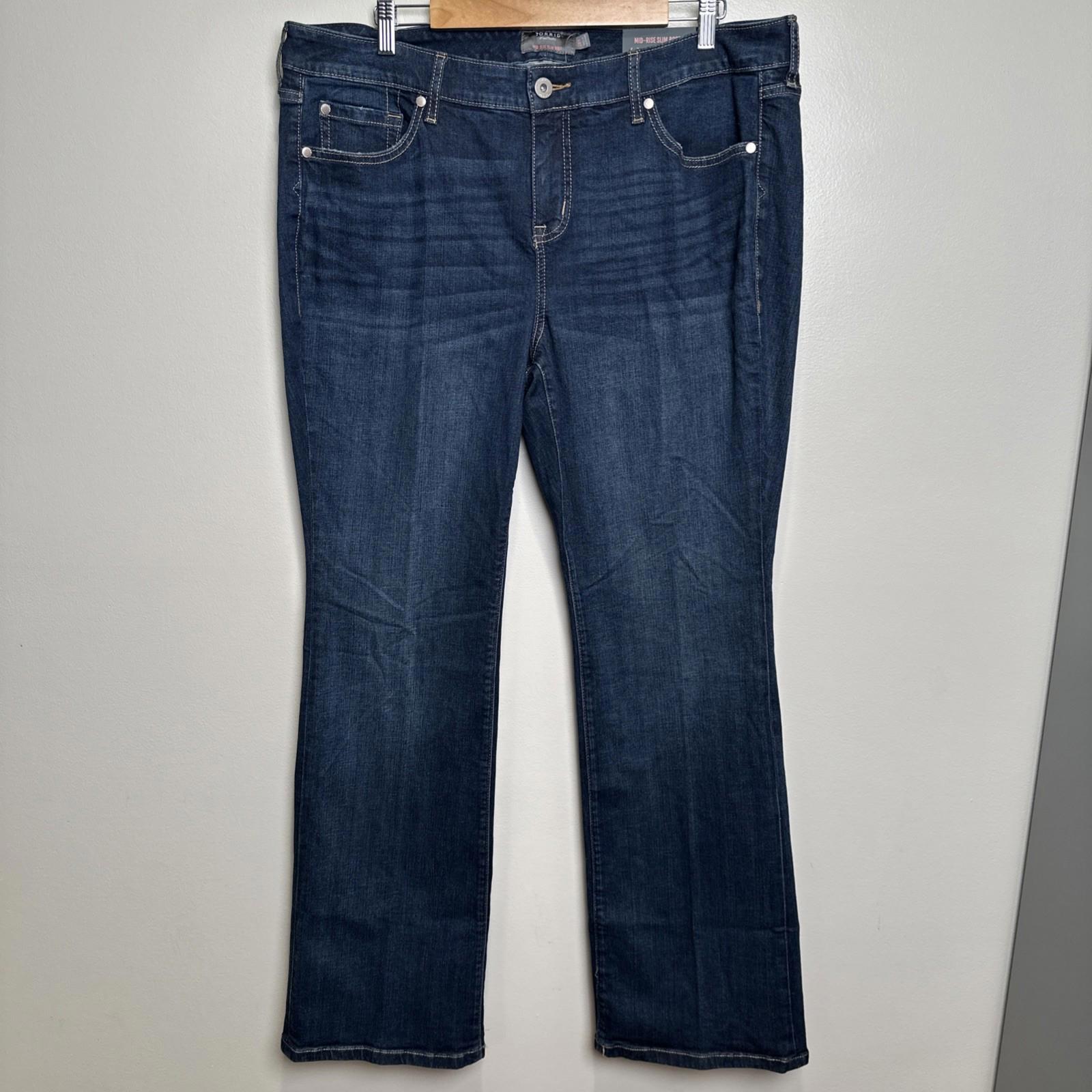 Torrid Women 18r Mid-Rise Slim Boot Jeans Blue Vintage Stretch Boho